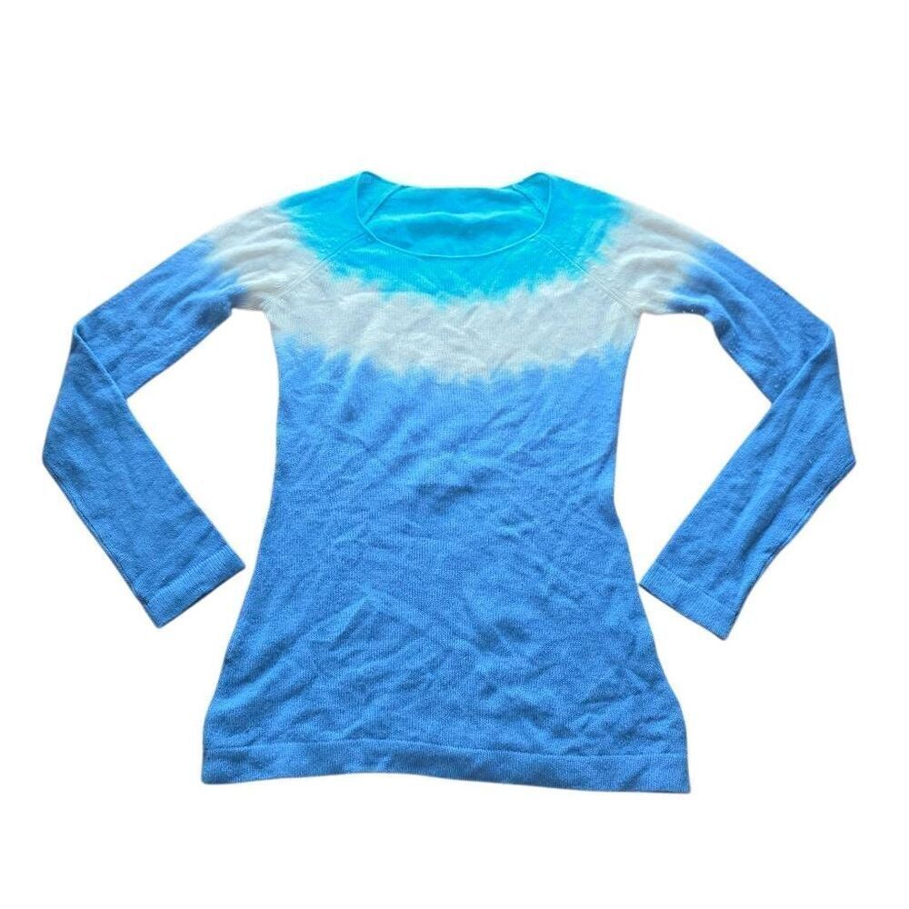 Christopher Fischer womens blue multicolor 100% cashmere sweater fits Sz S
